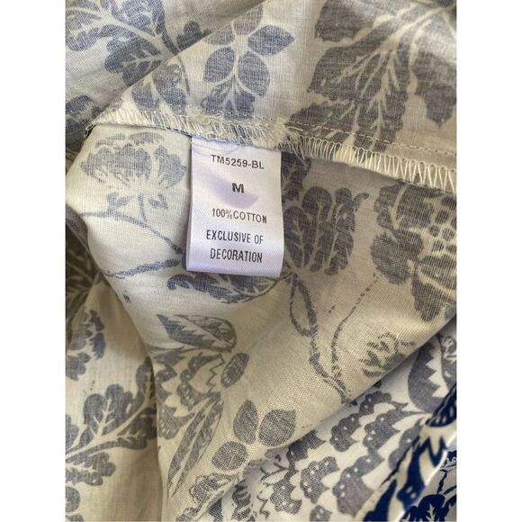THML Maxi Dress Blue & White Floral Smocking Sz. M 100% Cotton - Picture 11 of 16